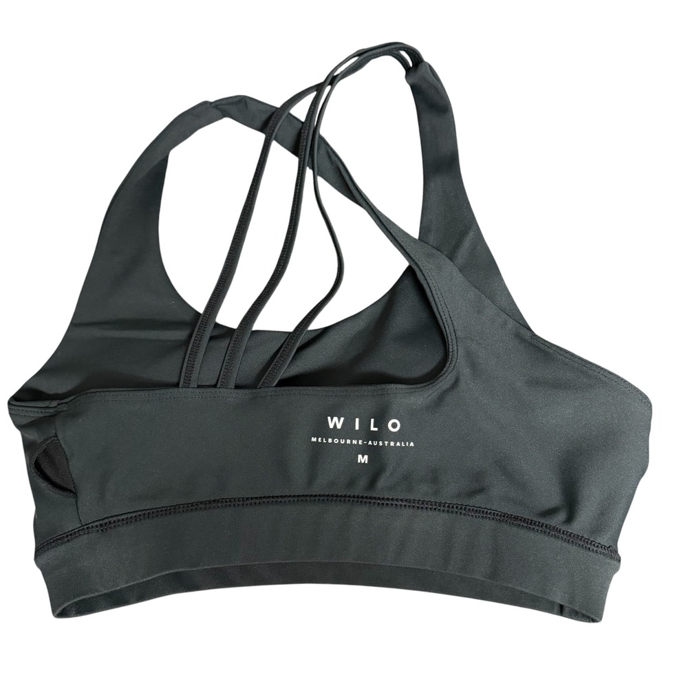 WILO THE LABEL Contour Strappy Sports Bra Black Medium - Picture 4 of 7